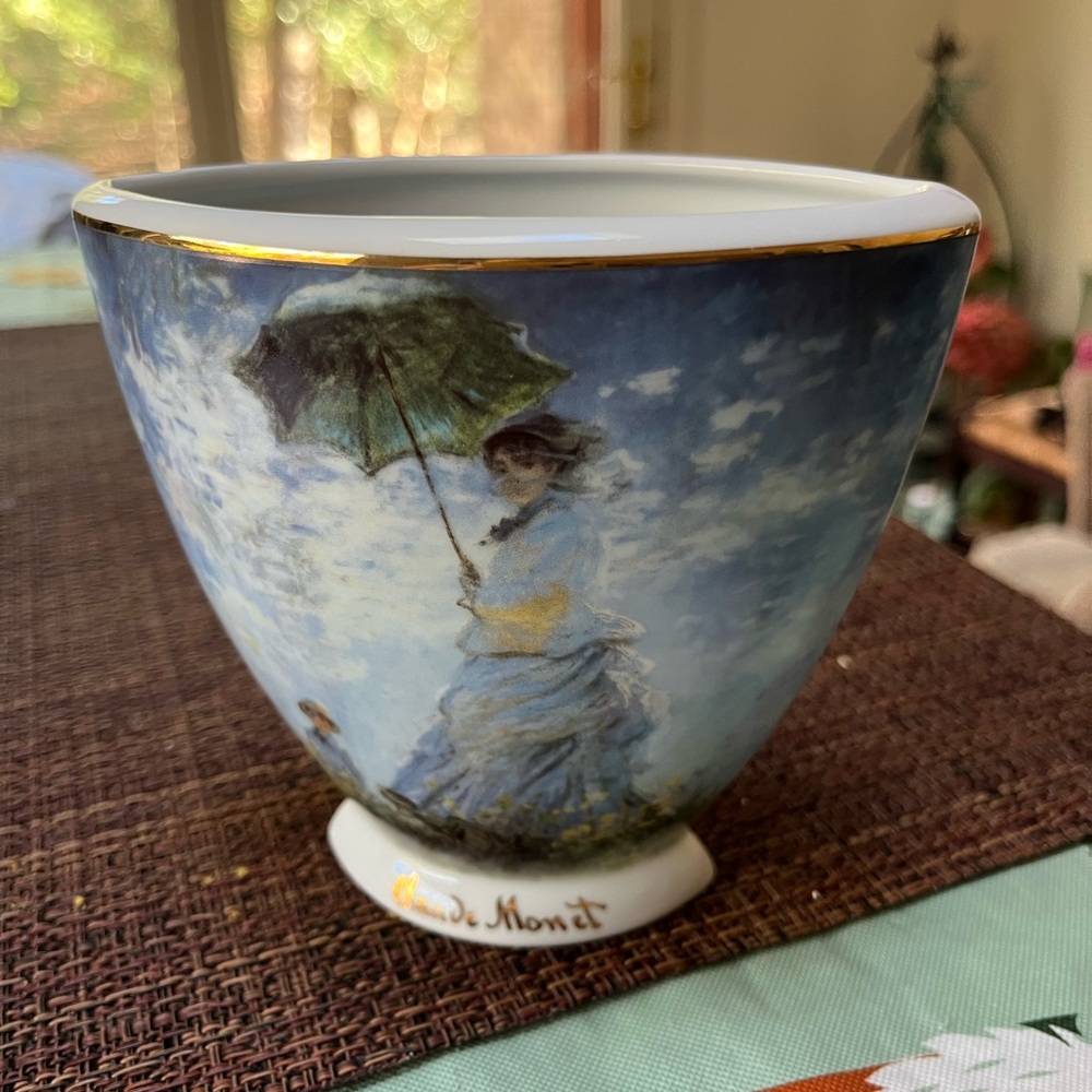 Goebel Vase with Blue and Green Impressionist Design